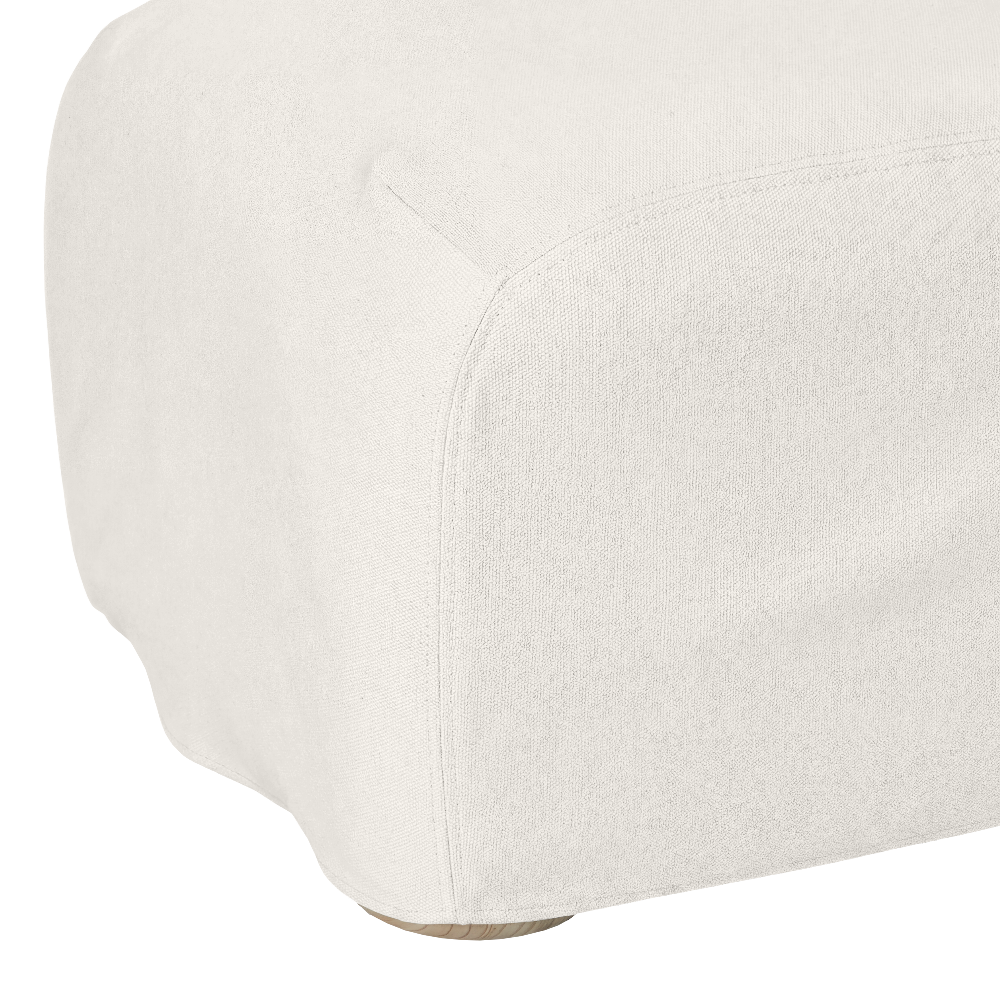 Close up detail of white Shimido Ottoman